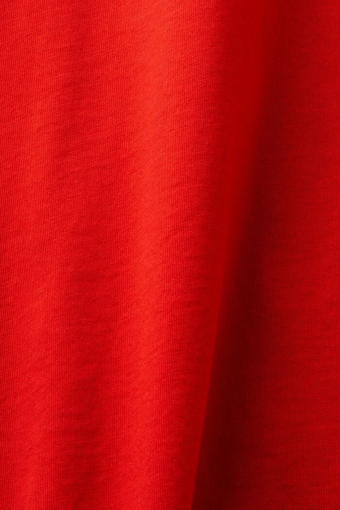 T-shirt à encolure ronde en coton Pima, RED, detail image number 4