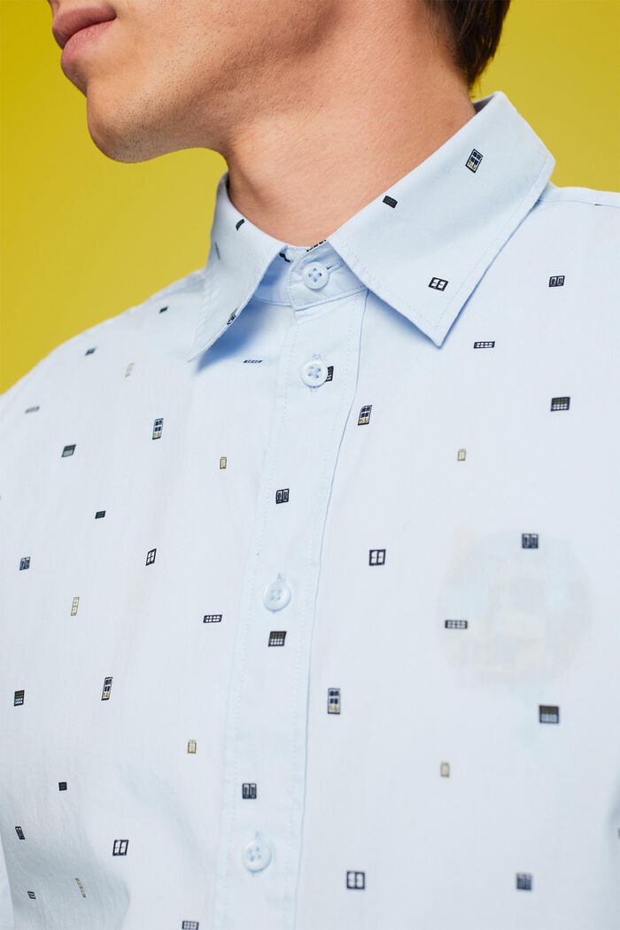 Overhemd met korte mouwen en motief, 100% katoen, PASTEL BLUE, detail image number 2
