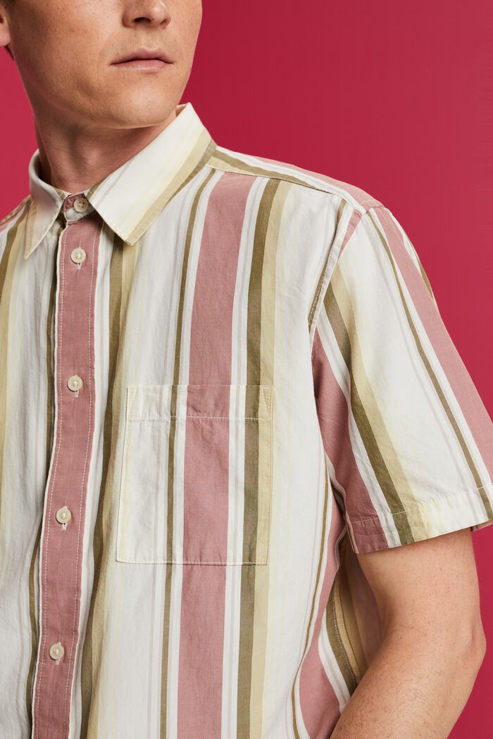 Overhemd met korte mouwen en motief, 100% katoen, DARK OLD PINK, detail image number 2