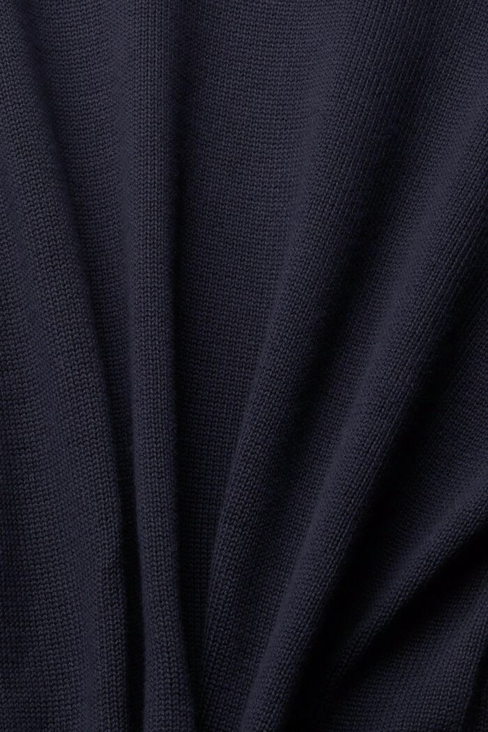 Gebreide trui van duurzaam katoen, NAVY, detail image number 1