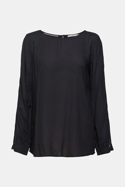 Blouse met polkadots, BLACK, overview