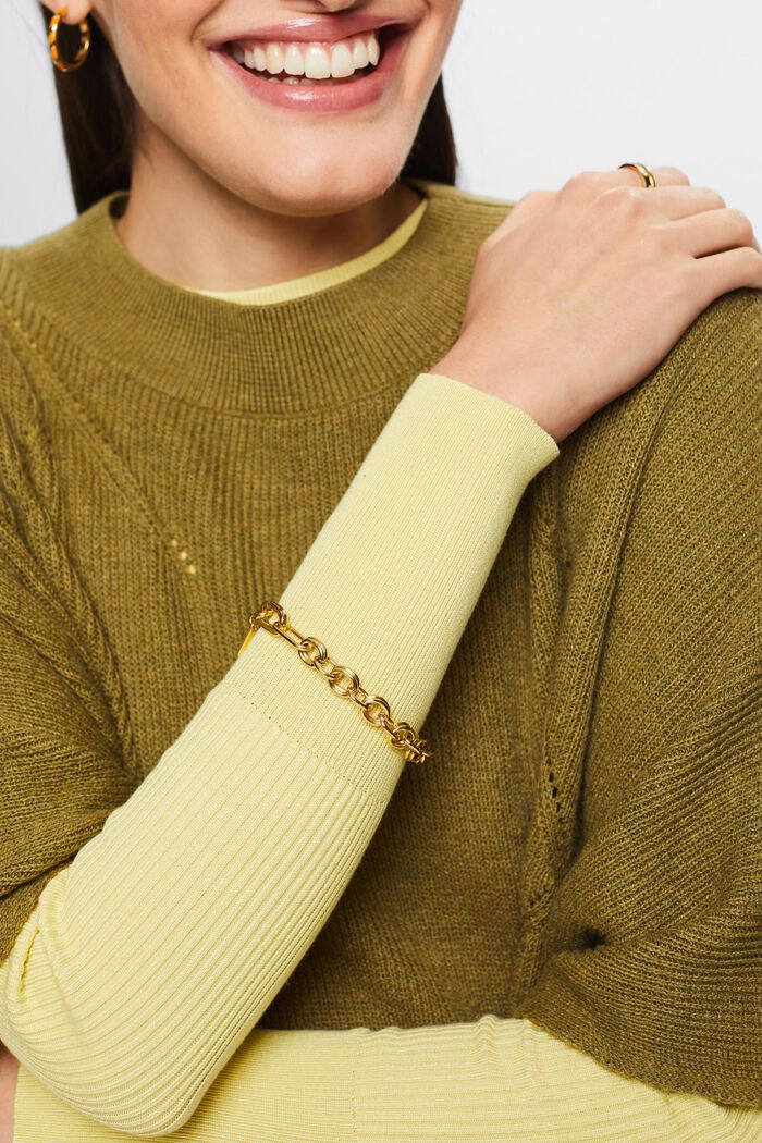 Bracelet en acier inoxydable à maillons, GOLD, detail image number 2