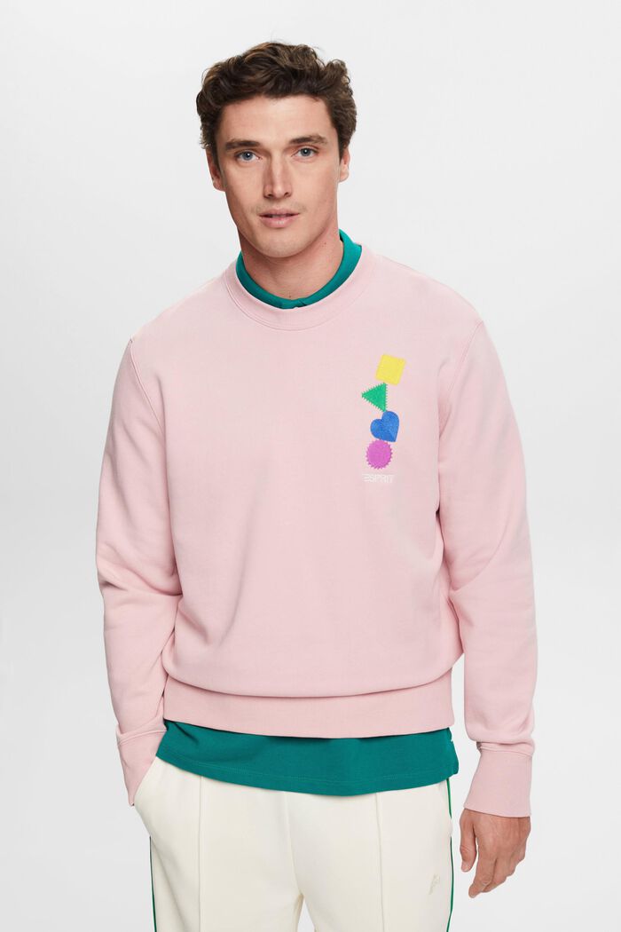 Sweatshirt met logoborduursel, PINK, detail image number 0