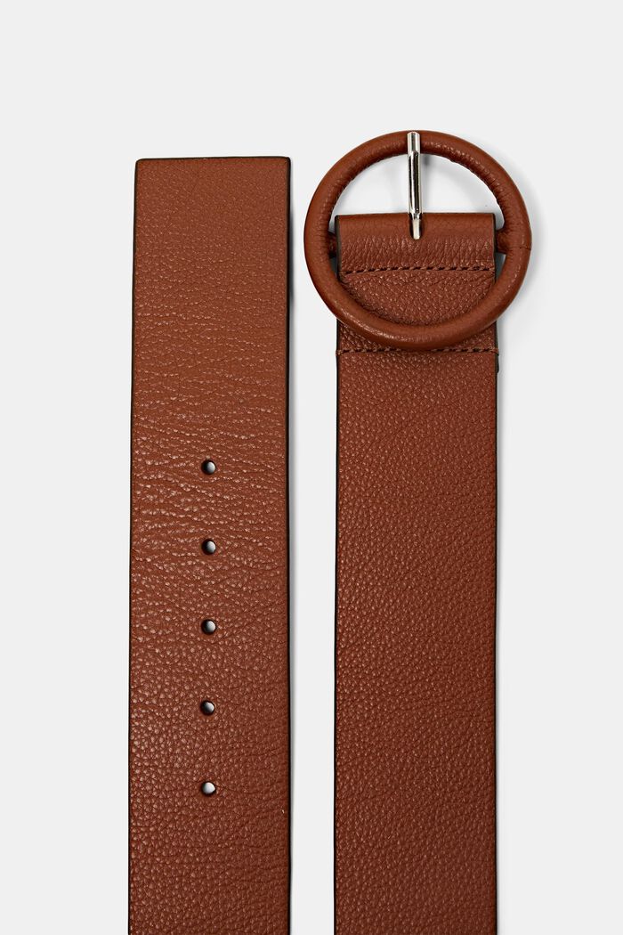 Large ceinture taille haute en cuir, RUST BROWN, detail image number 1