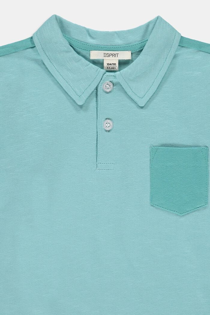 Polo en jersey 100 % coton, TEAL BLUE, detail image number 2