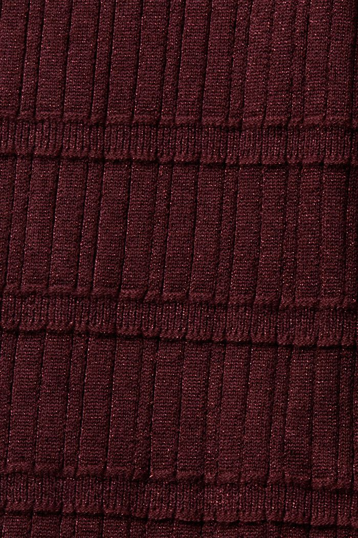 Glinsterende trui met opstaande kraag, LENZING™ ECOVERO™, BORDEAUX RED, detail image number 5