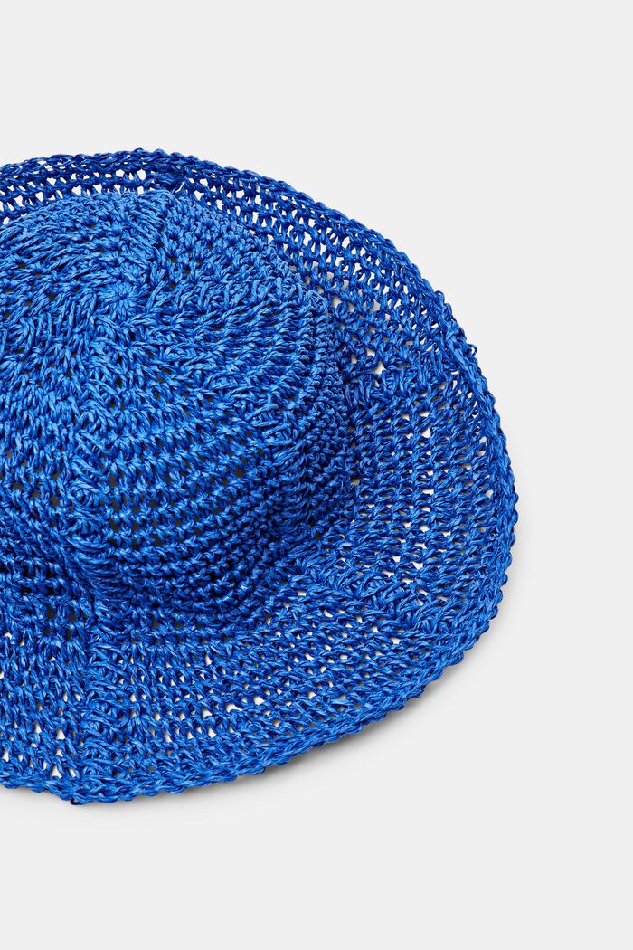 Chapeau de paille en crochet, BRIGHT BLUE, detail image number 1