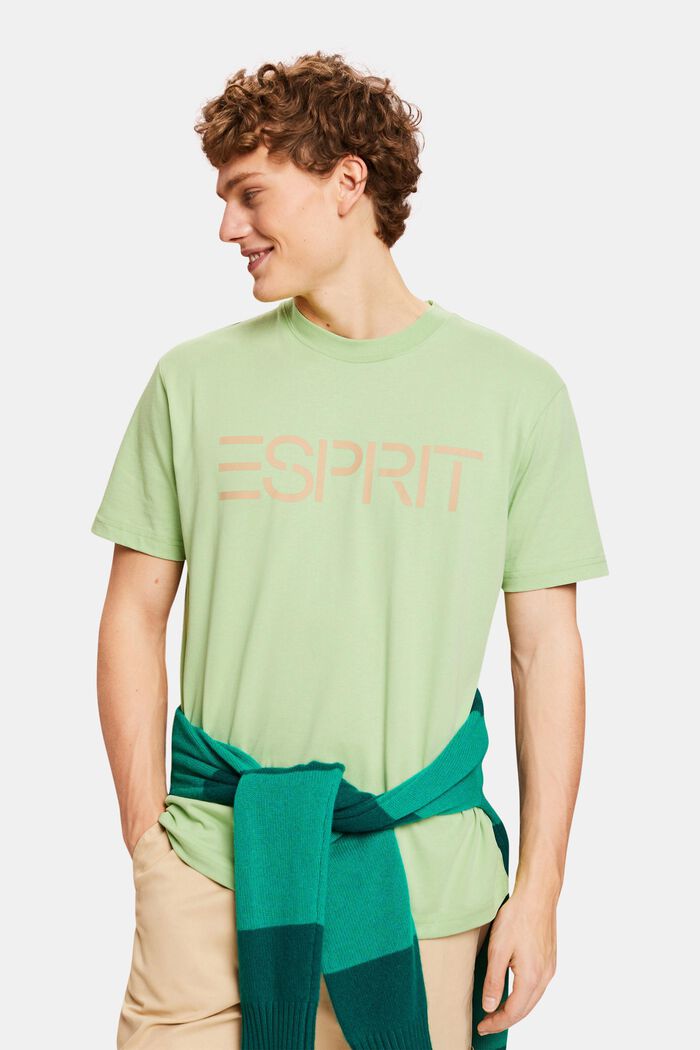 Uniseks T-shirt van katoen-jersey met logo, LIGHT GREEN, detail image number 0