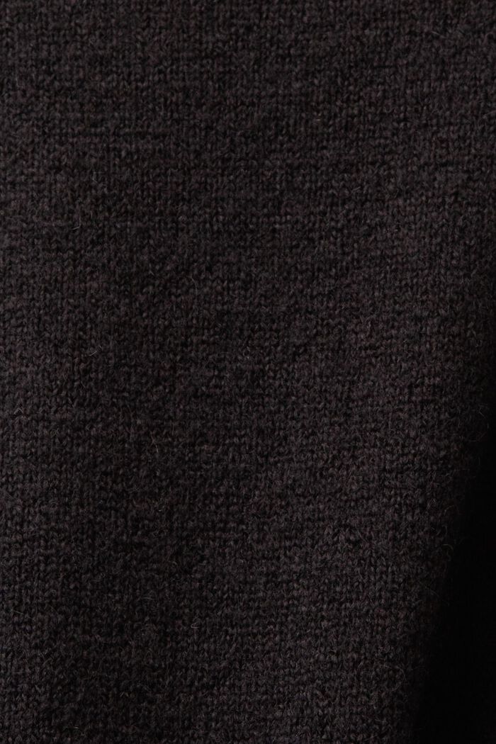 Lang, open vest van een wolmix, BLACK, detail image number 5