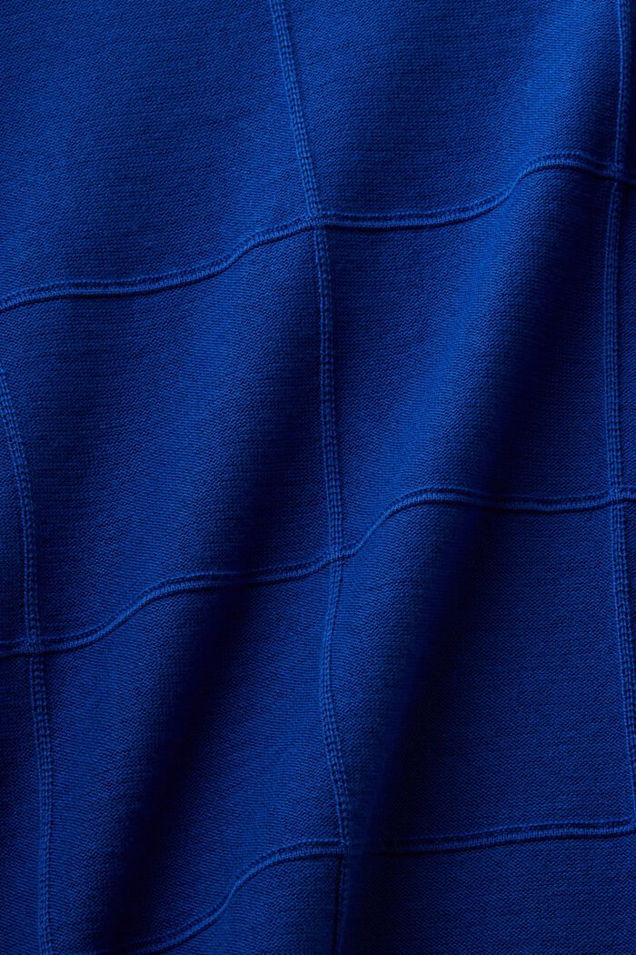 Gestructureerde trui met ton sur ton raster, BRIGHT BLUE, detail image number 5