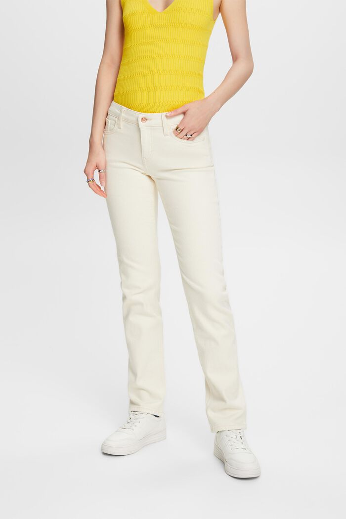 Jeans met middelhoge taille en rechte pijpen, OFF WHITE, detail image number 0