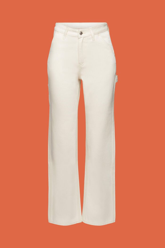 Straight jeans met hoge taille, OFF WHITE, detail image number 6