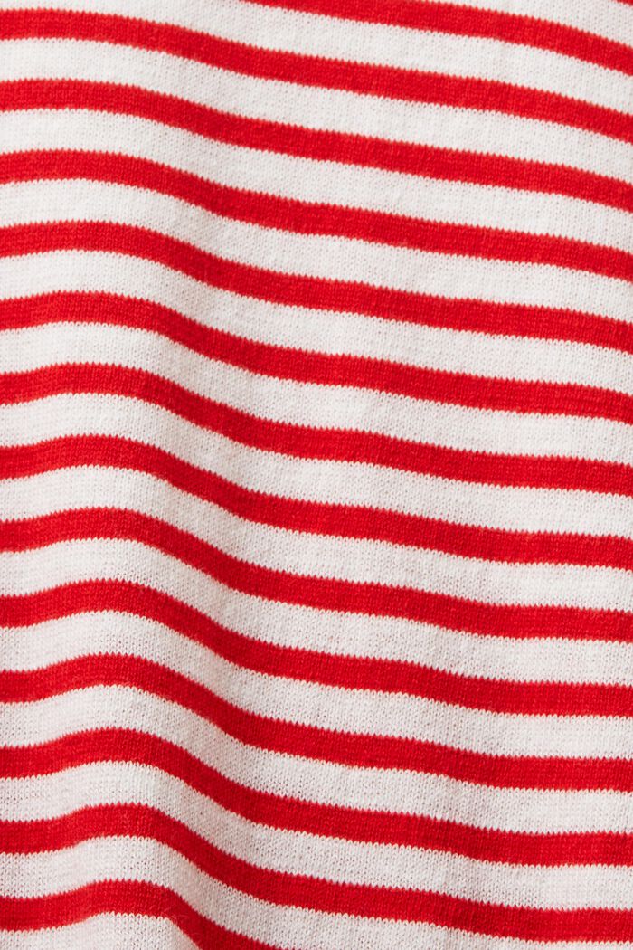 Gestreepte katoenen sweater, RED, detail image number 5