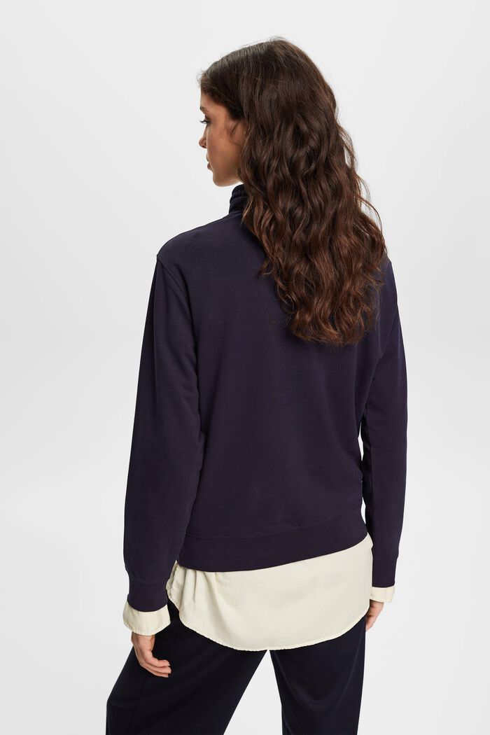 Sweatshirt met opstaande kraag met tunnelkoord, NAVY, detail image number 3
