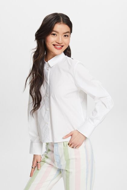 Cropped popeline blouse
