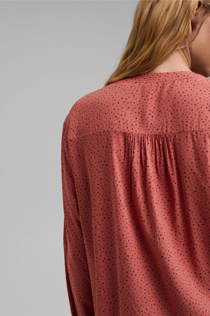Henley blouse met print, LENZING™ ECOVERO™, CORAL, detail image number 5