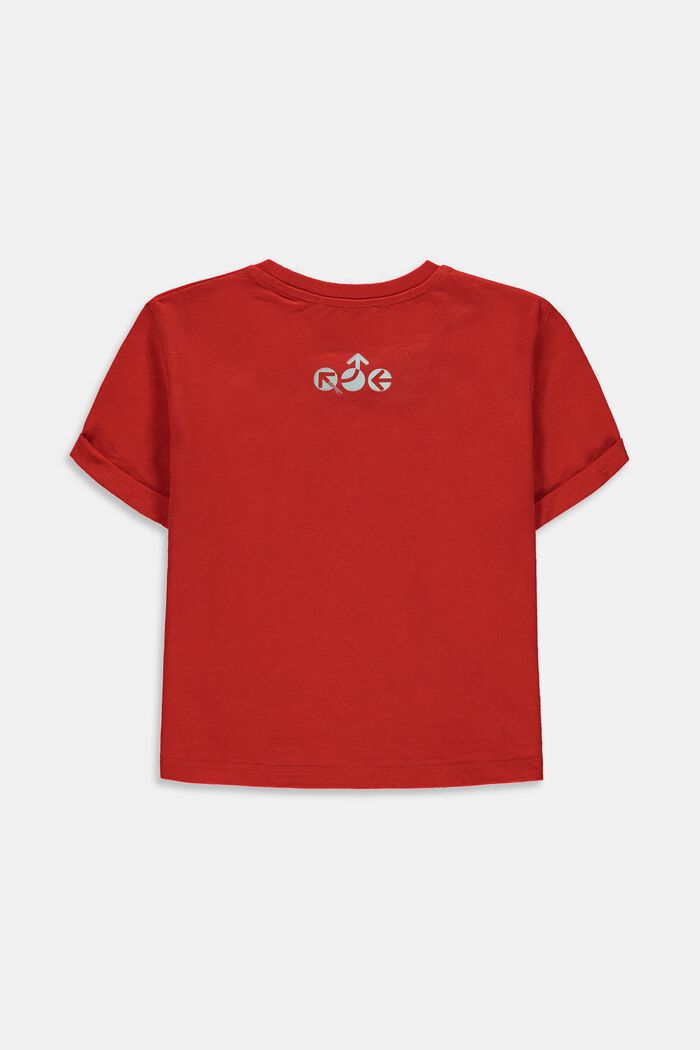 Boxy T-shirt met reflecterende elementen, RED, detail image number 1