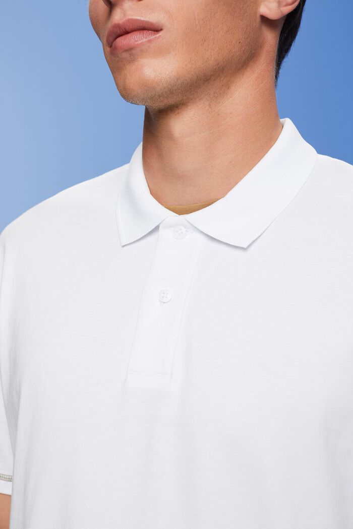 Jersey poloshirt, 100% katoen, WHITE, detail image number 2