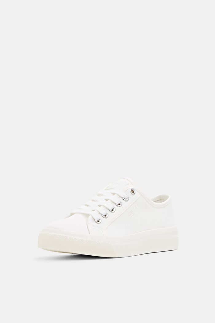 Canvas sneakers met plateauzool, OFF WHITE, detail image number 2