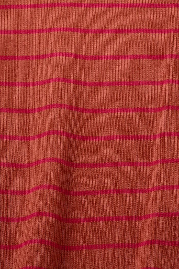 Pull-over rayé à manches courtes, 100 % coton, TERRACOTTA, detail image number 5