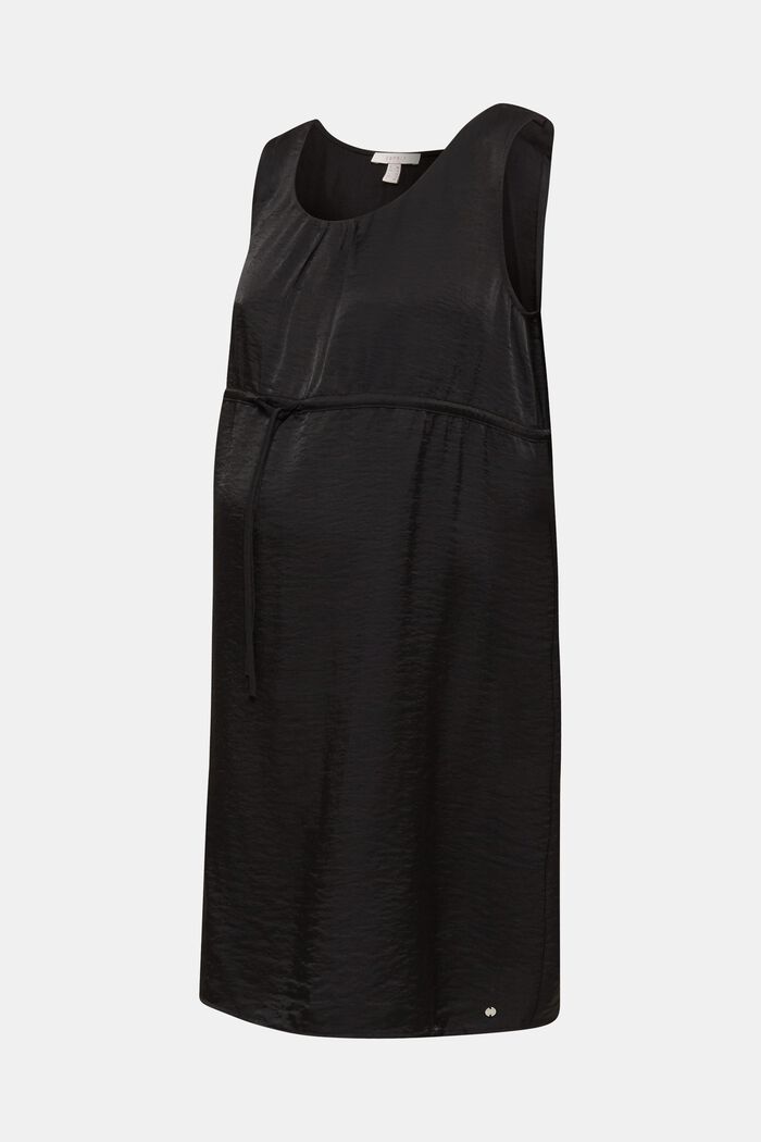 Geweven jurk met tunnelkoord, BLACK, detail image number 0