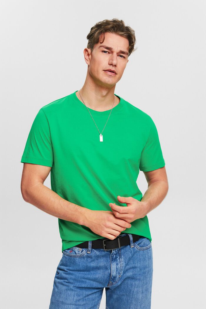 T-shirt van jersey met ronde hals, NEW GREEN, detail image number 4