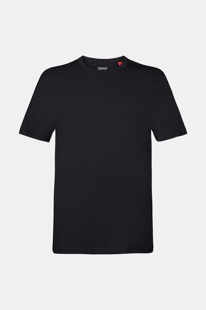 T-shirt à col rond en jersey de coton Pima, BLACK, detail image number 6