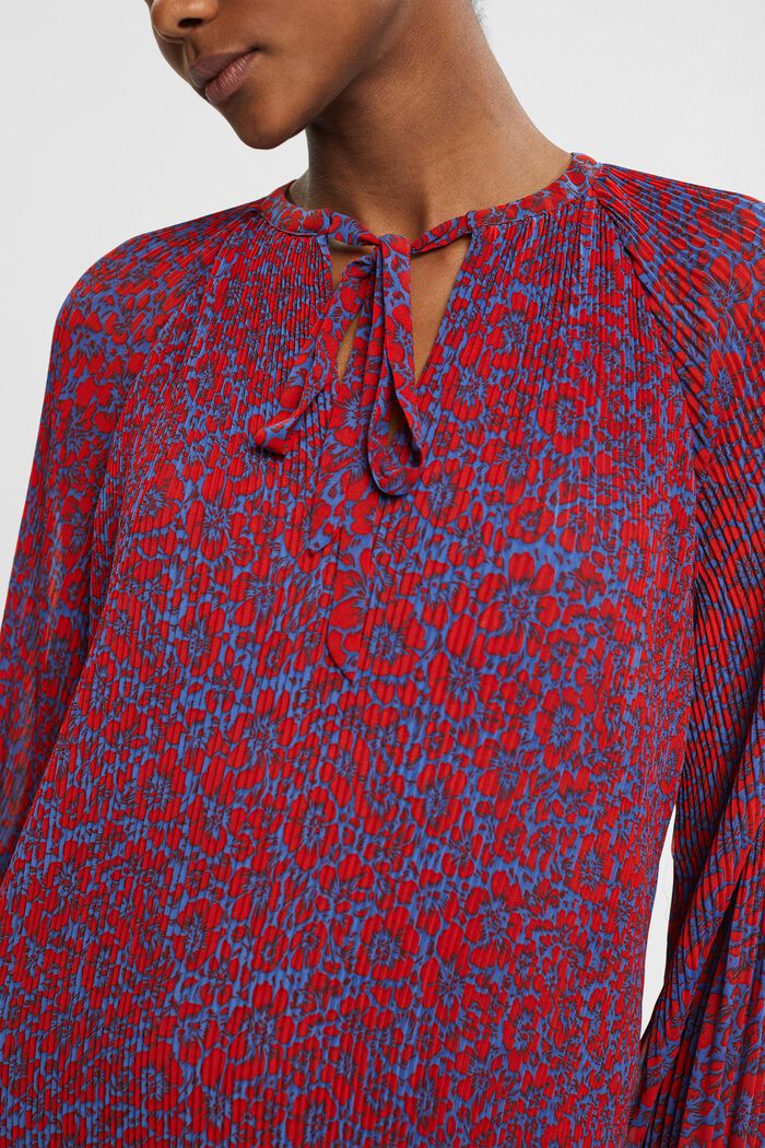 Robe plissée à motif, BLUE, detail image number 2