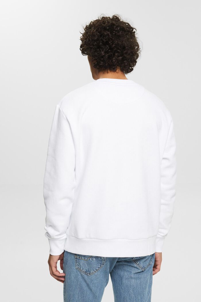 Gerecycled: effen sweatshirt, WHITE, detail image number 3