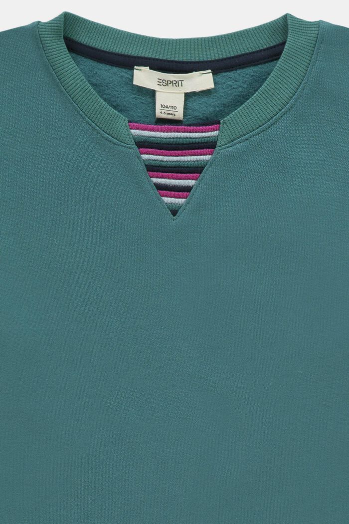 Sweatshirt van katoen, TEAL GREEN, detail image number 2