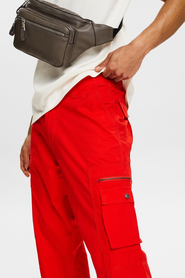 Pantalon cargo de coupe droite en twill, RED, detail image number 4