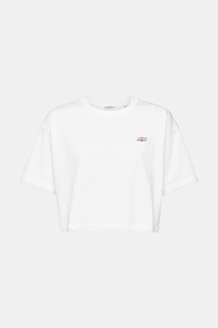 AMBIGRAM Cropped T-shirt met borduursel op de voorkant