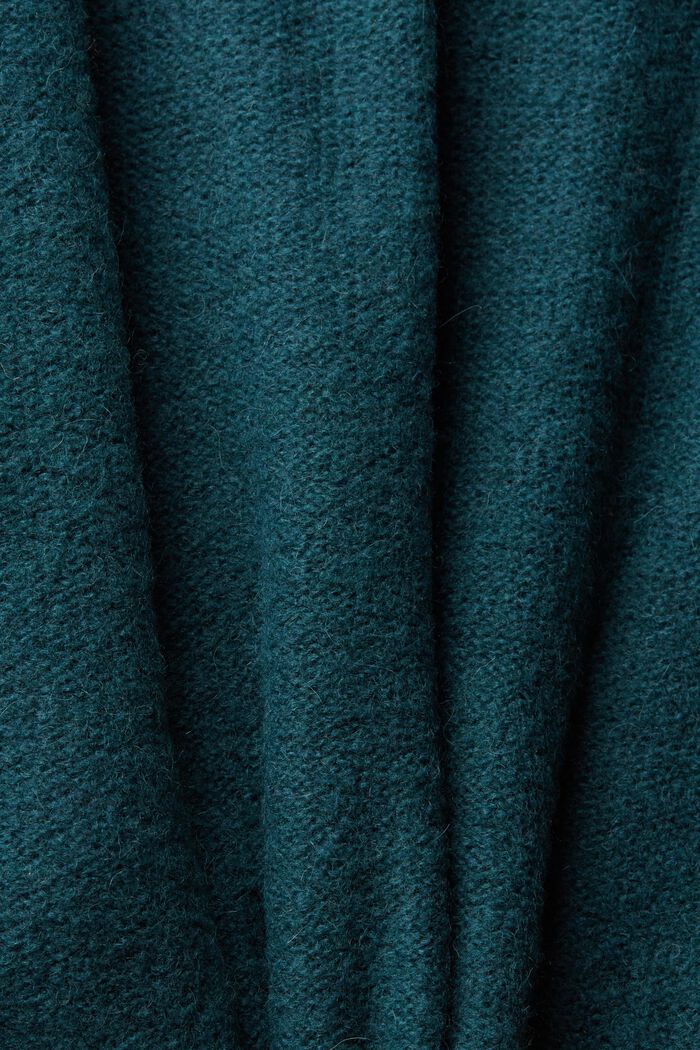 Cardigan en maille torsadée à teneur en laine et en alpaga, TEAL GREEN, detail image number 4