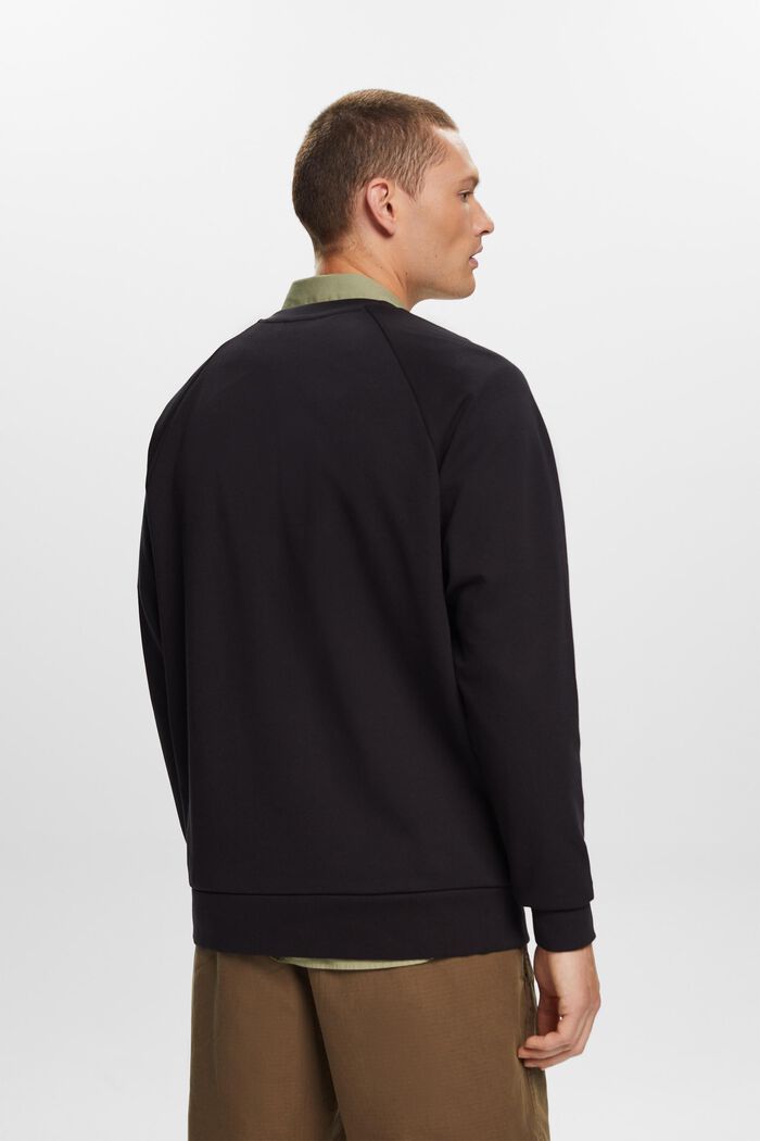 Sweat-shirt basique, en coton mélangé, BLACK, detail image number 3