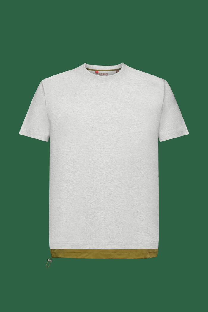T-shirt van katoen-jersey met tunnelkoord, LIGHT GREY, detail image number 6
