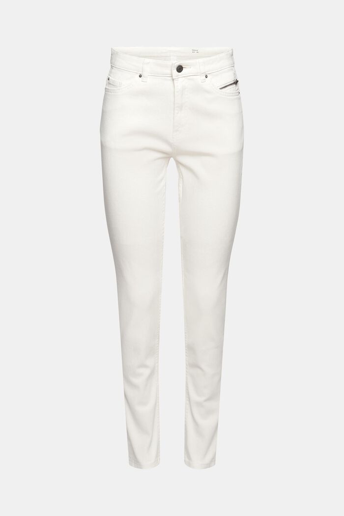 Pantalon stretch à détail zippé, OFF WHITE, detail image number 2