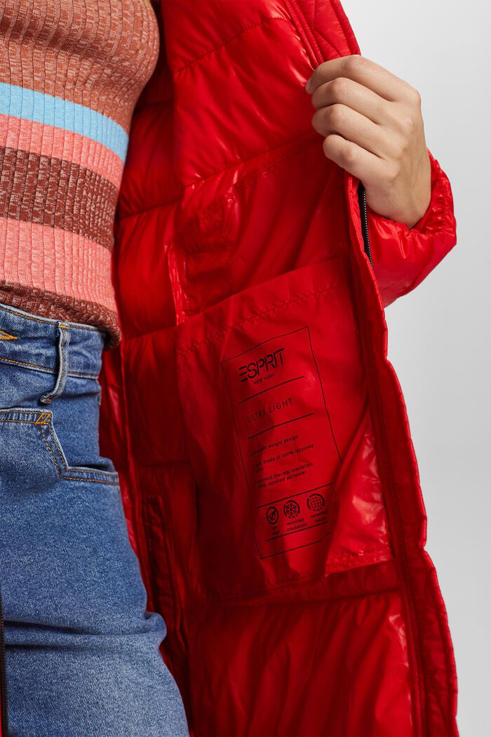 Recyclé : le manteau matelassé à capuche, RED, detail image number 2