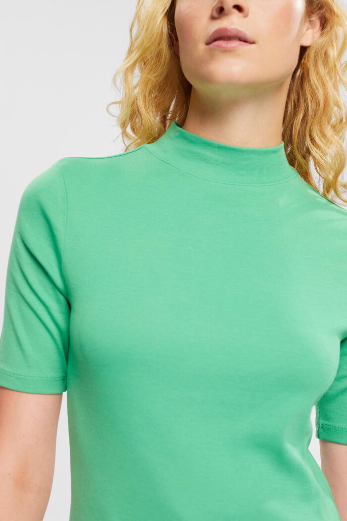 T-shirt met opstaande kraag, GREEN, detail image number 4