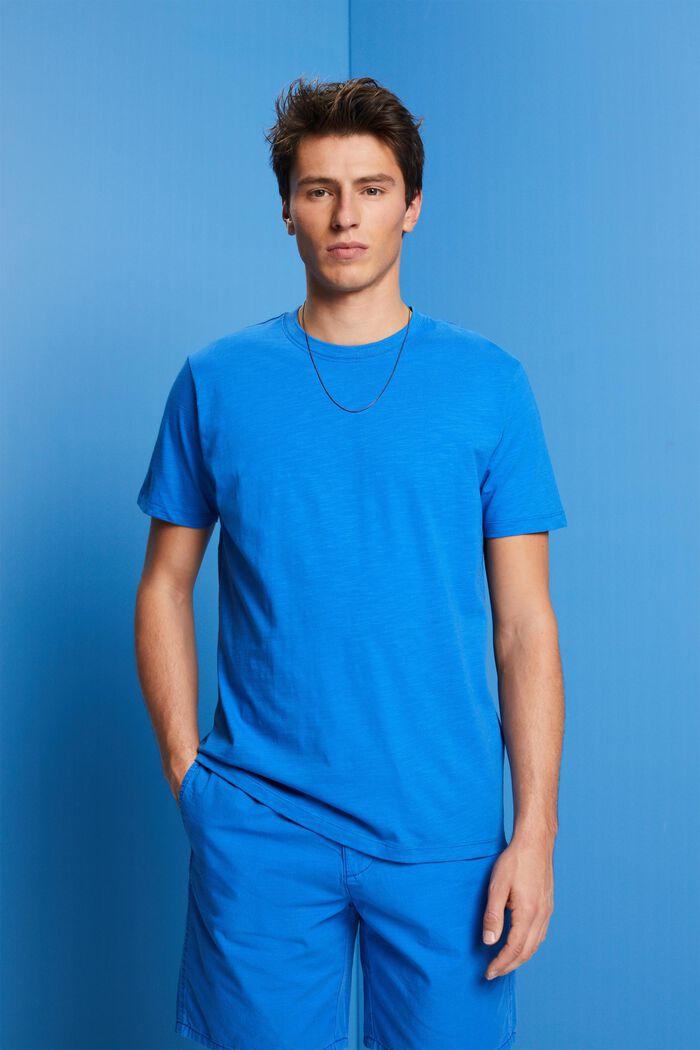 T-shirt van katoen-jersey, BRIGHT BLUE, detail image number 0