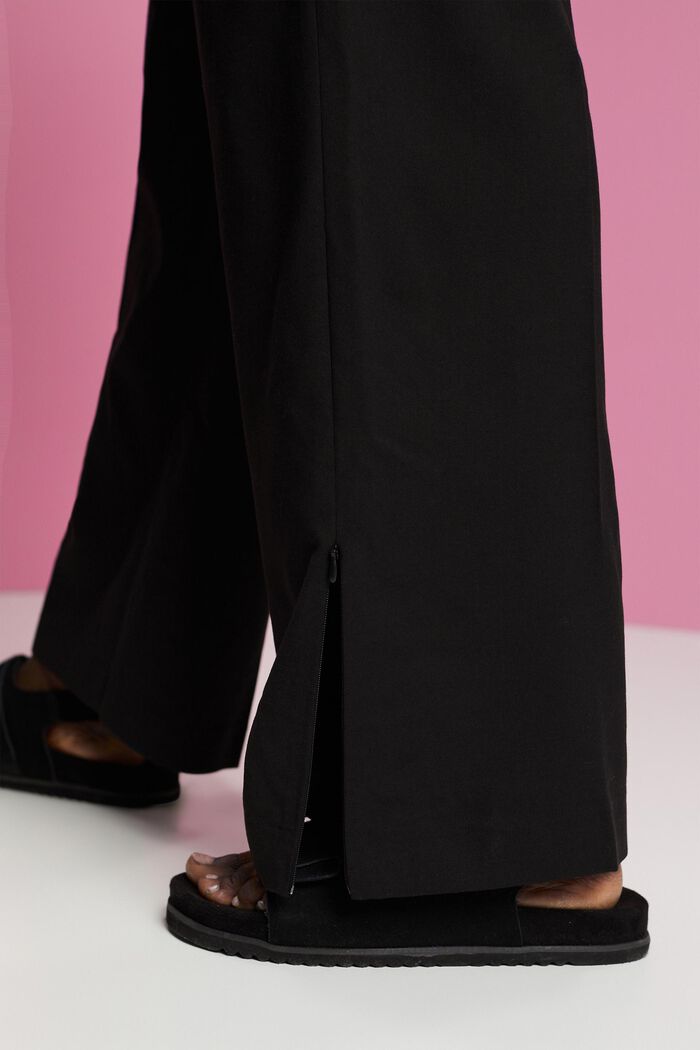 Pantalon fendu au bas des jambes et doté d’un zip, BLACK, detail image number 4