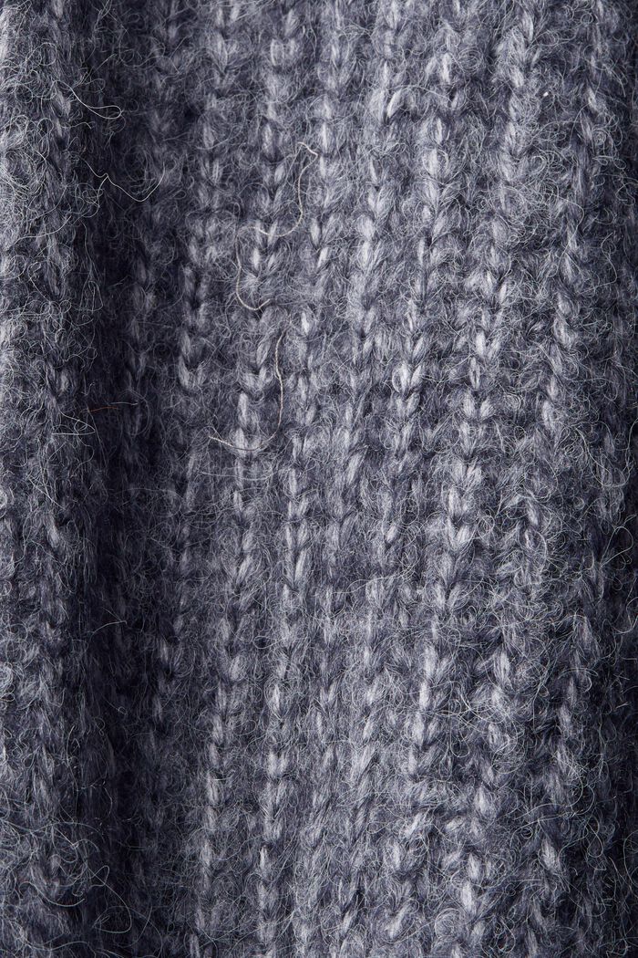 Gebreide coltrui met wol, NAVY, detail image number 4