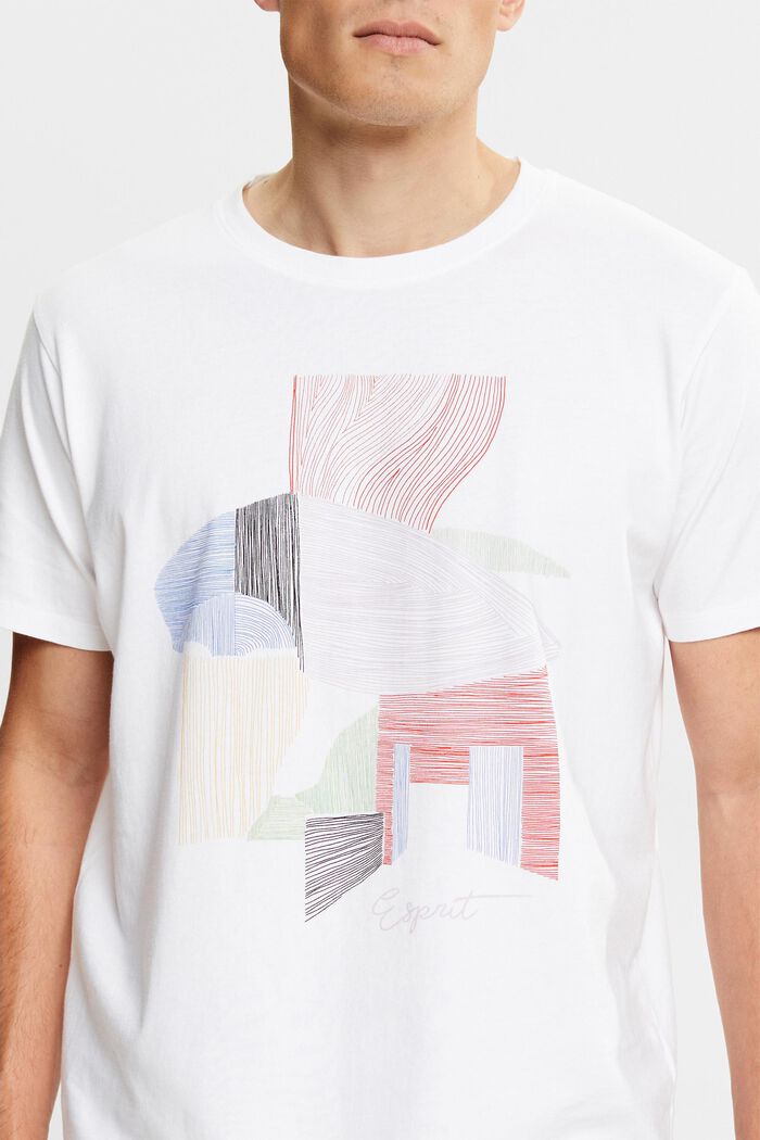 Jersey T-shirt met print op de voorkant, WHITE, detail image number 0