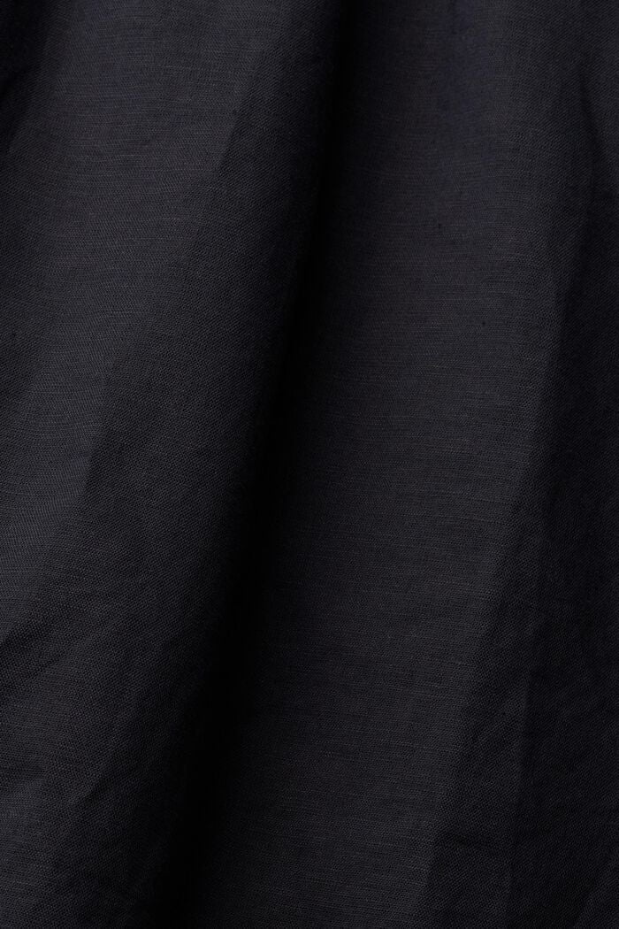 Robe à encolure au dos en lin mélangé, BLACK, detail image number 4