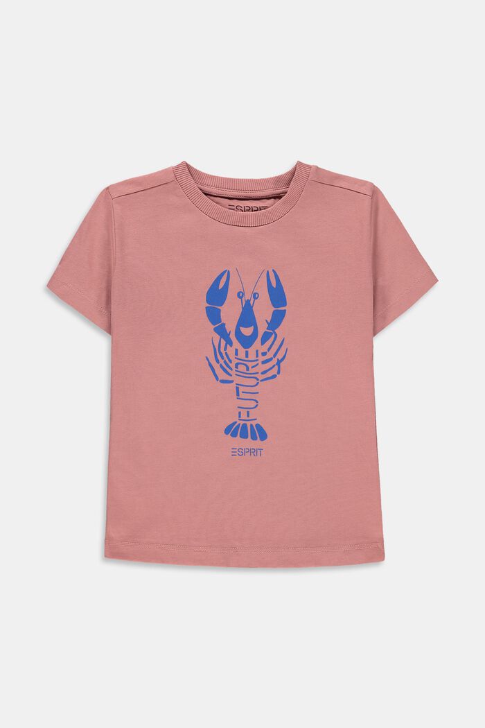 T-shirt met kreeftprint, 100% katoen, OLD PINK, detail image number 0