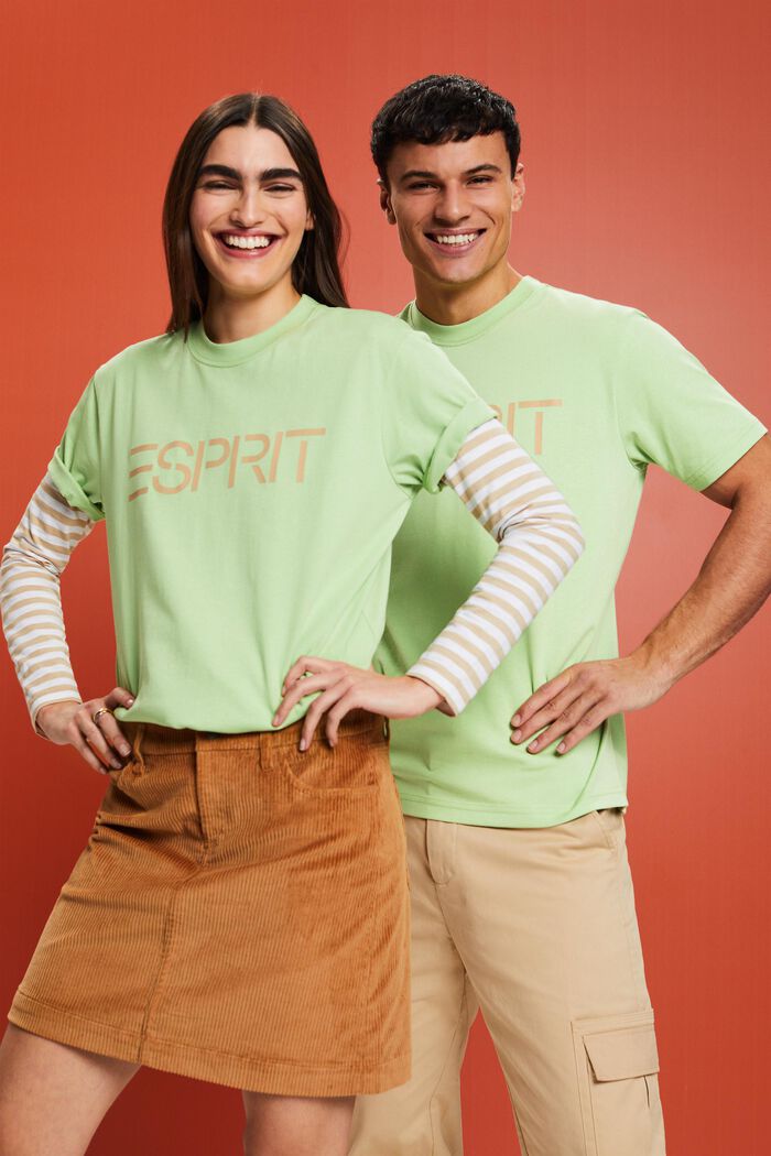 Uniseks T-shirt van katoen-jersey met logo, LIGHT GREEN, detail image number 5