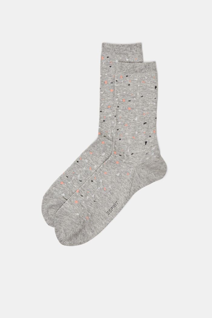 Gebreide sokken met print, LIGHT GREY, detail image number 0