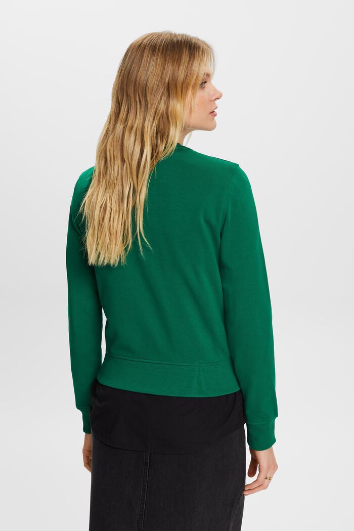Sweatshirt met logoborduursel, organic cotton, DARK GREEN, detail image number 3