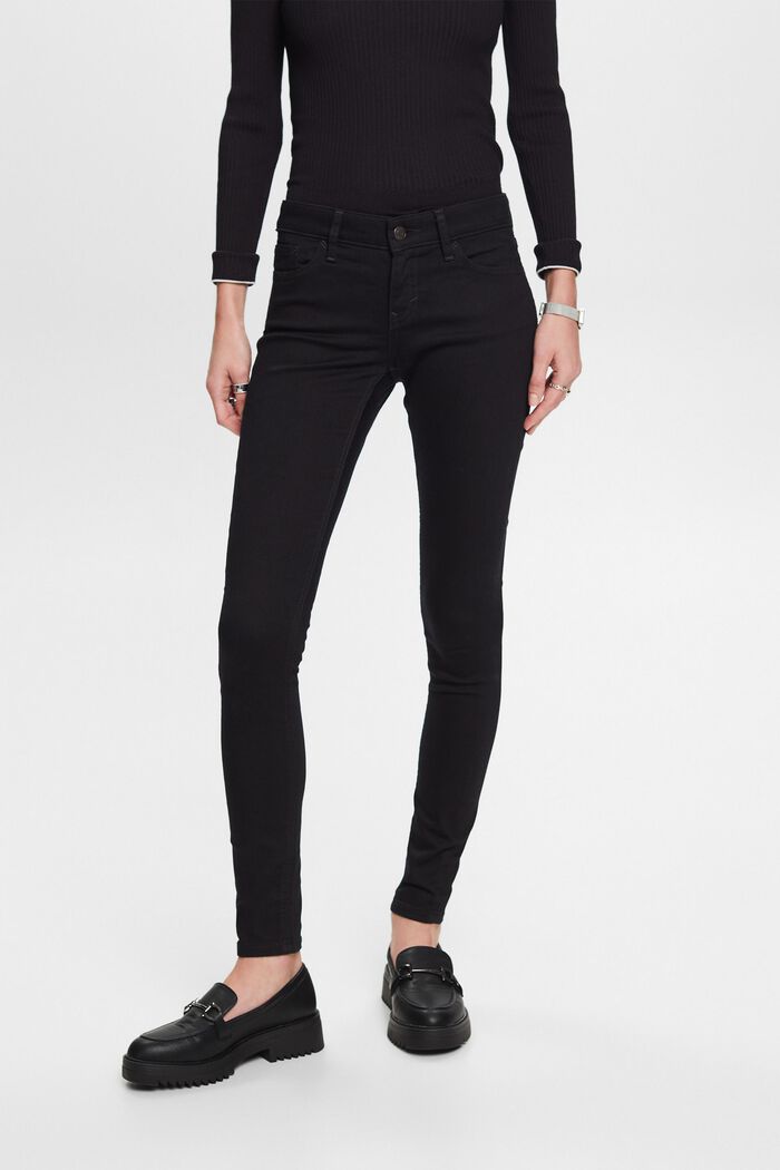 Low rise skinny jeans, BLACK RINSE, detail image number 0