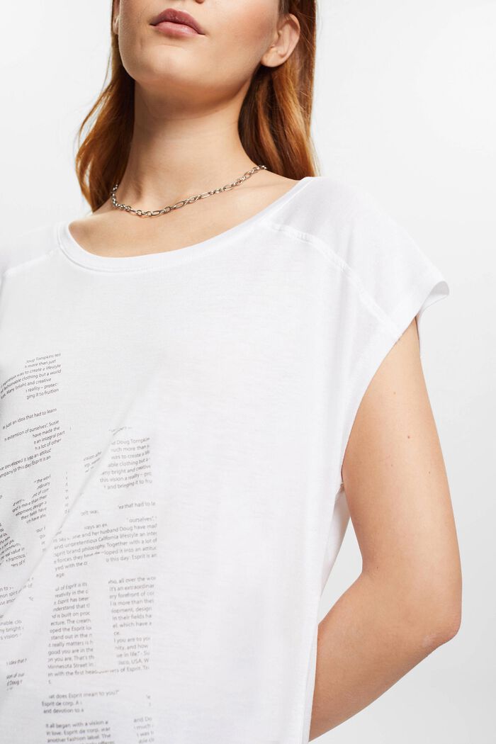 T-shirt à imprimé sur le devant, LENZING™ ECOVERO™, WHITE, detail image number 2