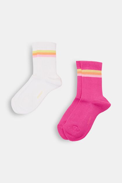 Set van 2 paar geribde sokken met strepen